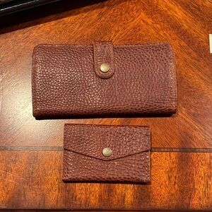 Portland Leather Goods Bifold Wallet and Mini Envelope Wallet in Nutmeg Bundle!